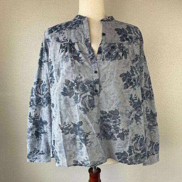 NWT Lucky Brand Half Button Down Top Size S - Picture 1 of 6